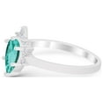 thumbnail image 3 of Pear Teardrop Art Deco Ring Paraiba Tourmaline CZ 925 Sterling Silver Size 10, 3 of 7