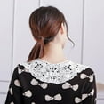 thumbnail image 3 of Camicover Detachable Dickey Collar Fake Collar Embroidery Neck Ruff Mini Cape Choker Blouse Collar for Women Girl, 3 of 9