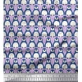 thumbnail image 1 of Soimoi Polyester Crepe Fabric Penguin Ocean Print Fabric by The Yard 42 Inch Wide, 1 of 3