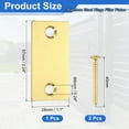 thumbnail image 2 of Uxcell Door Edge Hole Filler Plate, 2.24" x 1.1" Door Hole Cover Plate Stainless Steel Deadbolt Cover Plate with 40mm Screws for Fixing Wooden Furniture Corner, Gold, 2 of 6