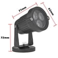 thumbnail image 3 of Naiovety 3 * 3W LED Césped Jardín Luz de inundación Patio Patio Camino Proyector Lámpara con base Impermeable Verde AC 85-265V Iluminación y accesorios Naiovety HA024564-00, 3 of 6