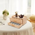thumbnail image 4 of 13*7.9*6.9in Rectangular Retro Wood Tea Bag Organizer with Drawer Desktop for Living Rooms, Bedrooms, 4 of 11