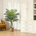 thumbnail image 2 of 2 Pack Artificial Golden Cane Palm Plants 5 Feet Fake Tree for Home Decor Indoor Outdoor Faux Areca Palm Tree in Pot for Home Office Perfect Housewarming Gift,Set of 2, 2 of 9