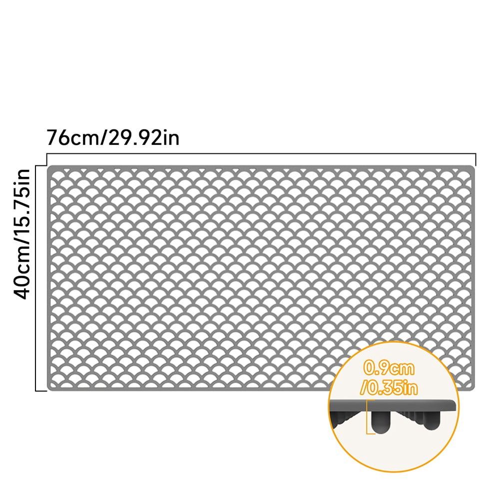 YLLSF Sink Protectors for Kitchen Sink,29.92"x15.7" Large Non-slip Silicone Sink Mat Gray