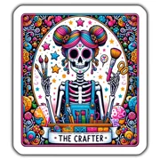 Colorful Skeleton Crafter Sticker, Day Of The Dead Skeleton Art For Crafters, Arkindle Sticker, Stickers For Tablet, College Gift, Scrapbook Stickers, Gratitude Stickers, Quote Stickers