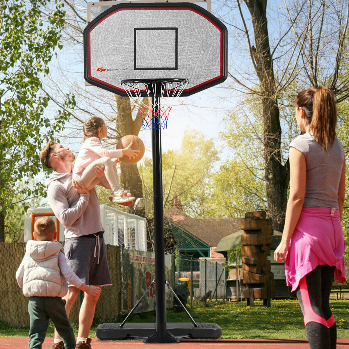 Costway 10ft 43'' Backboard In/outdoor Adjustable Height Basketball Hoop System - image 3 of 10