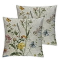 thumbnail image 2 of Acheng Spring Summer Floral Pillow Covers Sage Green Wildflower Leaf Herbs Throw Pillows Cover Set of 2 Outdoor Farmhouse Plant Decorative Square Pillowcase for Couch Bed Sofa Decor White, 2 of 6