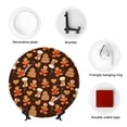 thumbnail image 4 of Cauagu Christmas Gingerbread Cookies Print Bone China Decorative Plate, Wall Mount Plate Holiday Decor Decorative Ceramic Plates with Stand Elegant Household Plates Decorative-6in, 4 of 6