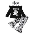 thumbnail image 1 of Gibobby Conjunto para bebé niña Conjunto de ropa de manga larga con estampado de animados para niñas pequeñas y pantalones, diademas, 3 uds.(Negro,12-18 Meses), 1 of 5