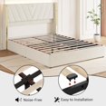 thumbnail image 3 of EDTara Upholstered LED Bed Frame, Queen Size Bed Frame with Led Lights Upholstered Velvet Platform Bed Frame, 3 of 6