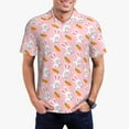 thumbnail image 2 of Balery Rabbit And Carrot Printed Men’s Short Sleeve Polo Shirt, Midweight Men's Shirt,Golf Polo shirts -Small, 2 of 8