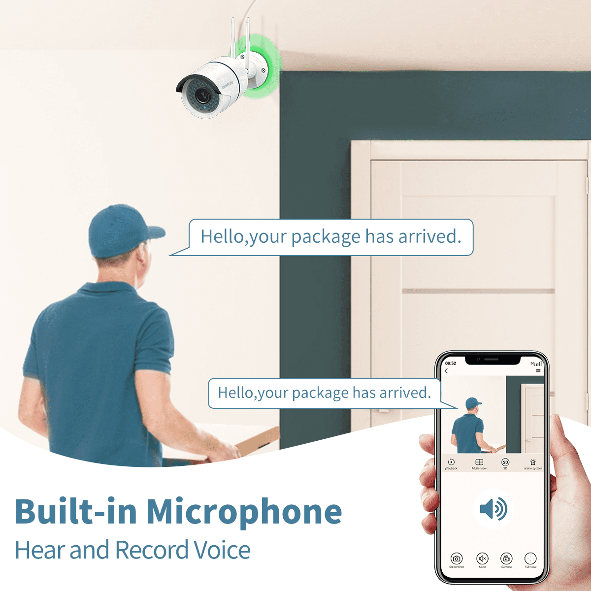 OHWOAI 3MP Wireless Outdoor Security Camera System, WiFi NVR Security Camera System with 100Ft Night Vision