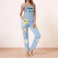 thumbnail image 2 of Enjoytime Womens Overalls Printed Adjustable Straps Denim Jumpsuits Casual Loose Plus Size Rompers, 2 of 7
