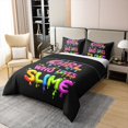thumbnail image 3 of Erosebridal Housse de Couette 100 % Coton à Éclaboussures Colorées Format Double, Housse de Couette 100 % Coton Style Graffiti Double, Ados Enfants, Réversible (Sans Couette), 3 of 8