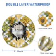 thumbnail image 3 of Shower Caps,Sunflower Checkered Pattern Waterproof Shower Cap for Women 4 Pieces,Double Reusable Hair Cover for Shower PEVA Elastic Stretch Hem, 3 of 7