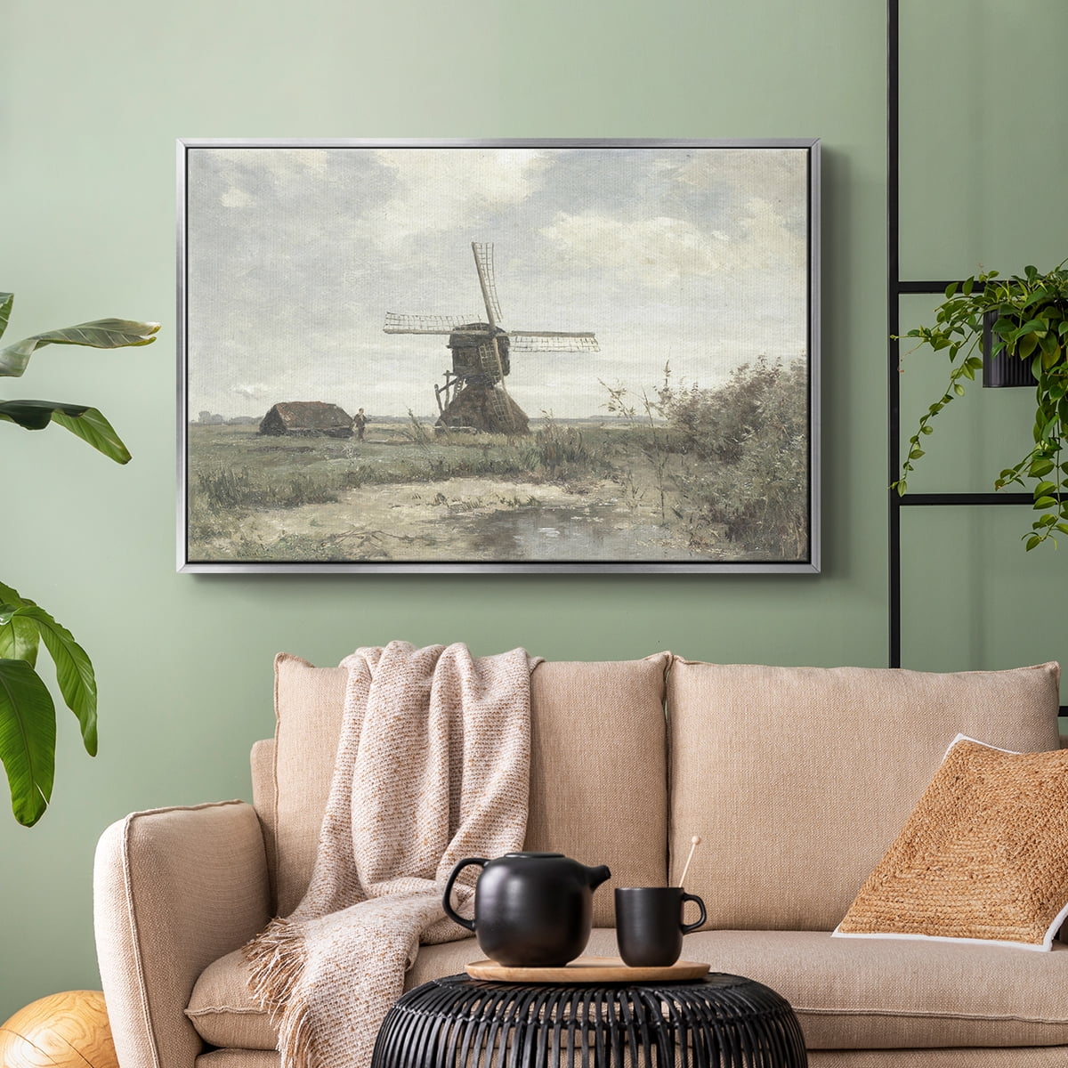 Vintage Landscape-CDI By Wexford Home Framed in Silver Wood Gallery Wrapped Canvas 17 in. x 25 in.