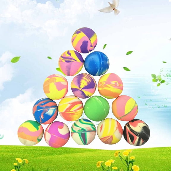 Luxshiny 25Pcs Jumping Ball Set Assorted Color Rubber Material Soft Safe for Leisure and Party