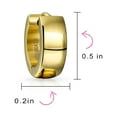 thumbnail image 6 of Bling Jewelry Unisex Timeless Huggie Hoop Earrings Polished Yellow Gold Tone Stainless Steel Hinge Unisex, 6 of 8