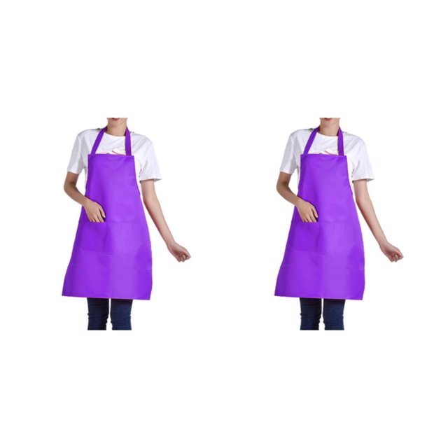 Youkk 12pack/lot Easy To And Efficient Woman Apron With Pockets For Cooking BBQ Baking purple 2Set