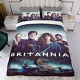 thumbnail image 4 of Britannia Conjunto de sábanas temático, trío de piezas, cómodo y amigable con la piel, diseño único, regalo de decoración para el hogar para familiares, amigos y fans, 90 cm * 190 cm, 4 of 6