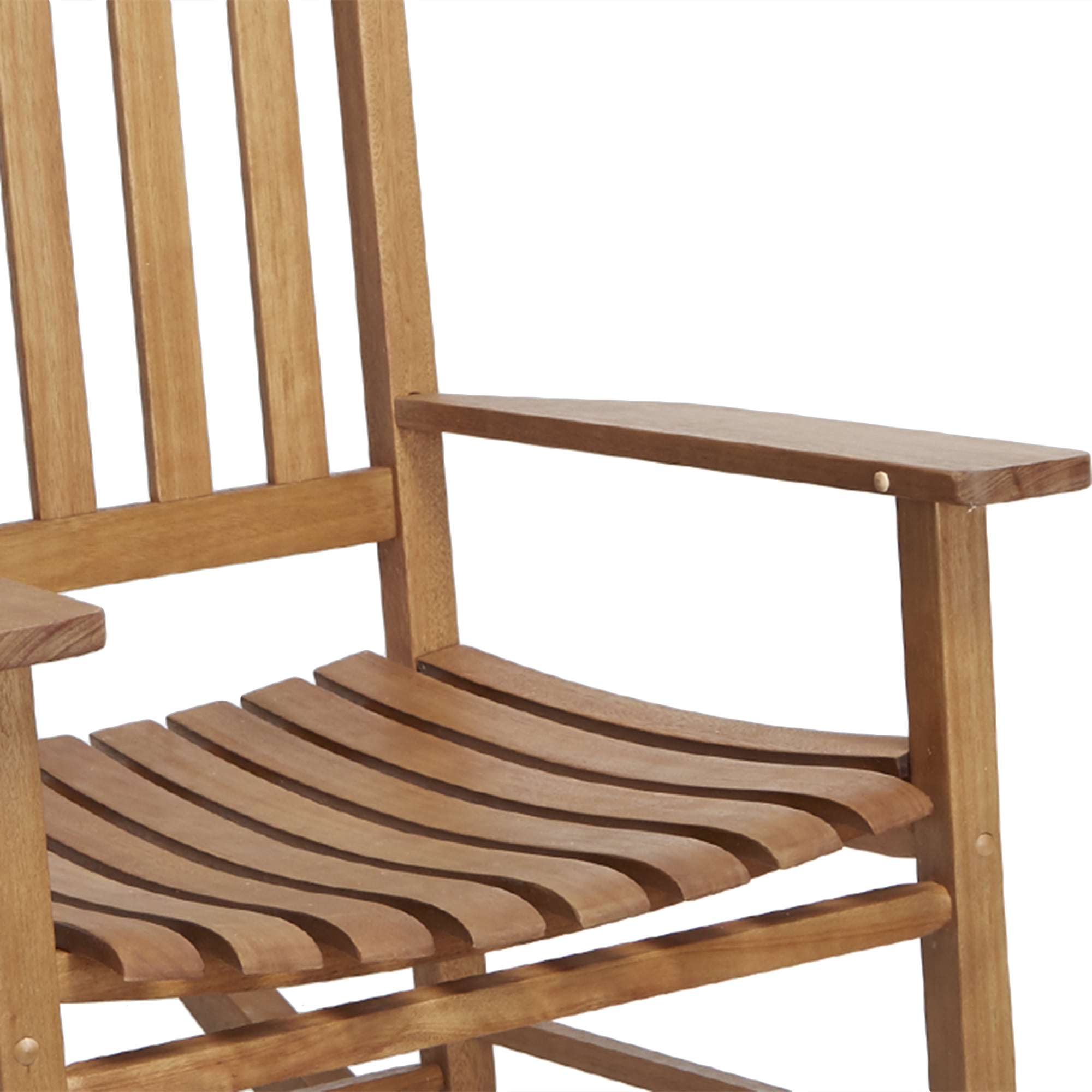 Mainstays Outdoor Natural Wood Slat Rocking Chair Indoor Patio Porch