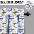 thumbnail image 5 of Kitchen Curtains 24 Inch Short - 3 Panel Set, Shark Whale Dolphin Ocean Theme, Rod Pocket Window Curtain, 100% Polyester for Nautical Farmhouse Kitchen, Easy Wash, 5 of 6