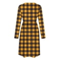 thumbnail image 5 of Noric Women's Crew Neck Long Sleeve Midi Dresses Pleated Swing Casual with Pockets Classic Plaid Print Relaxed Fit Dresses, 5 of 8