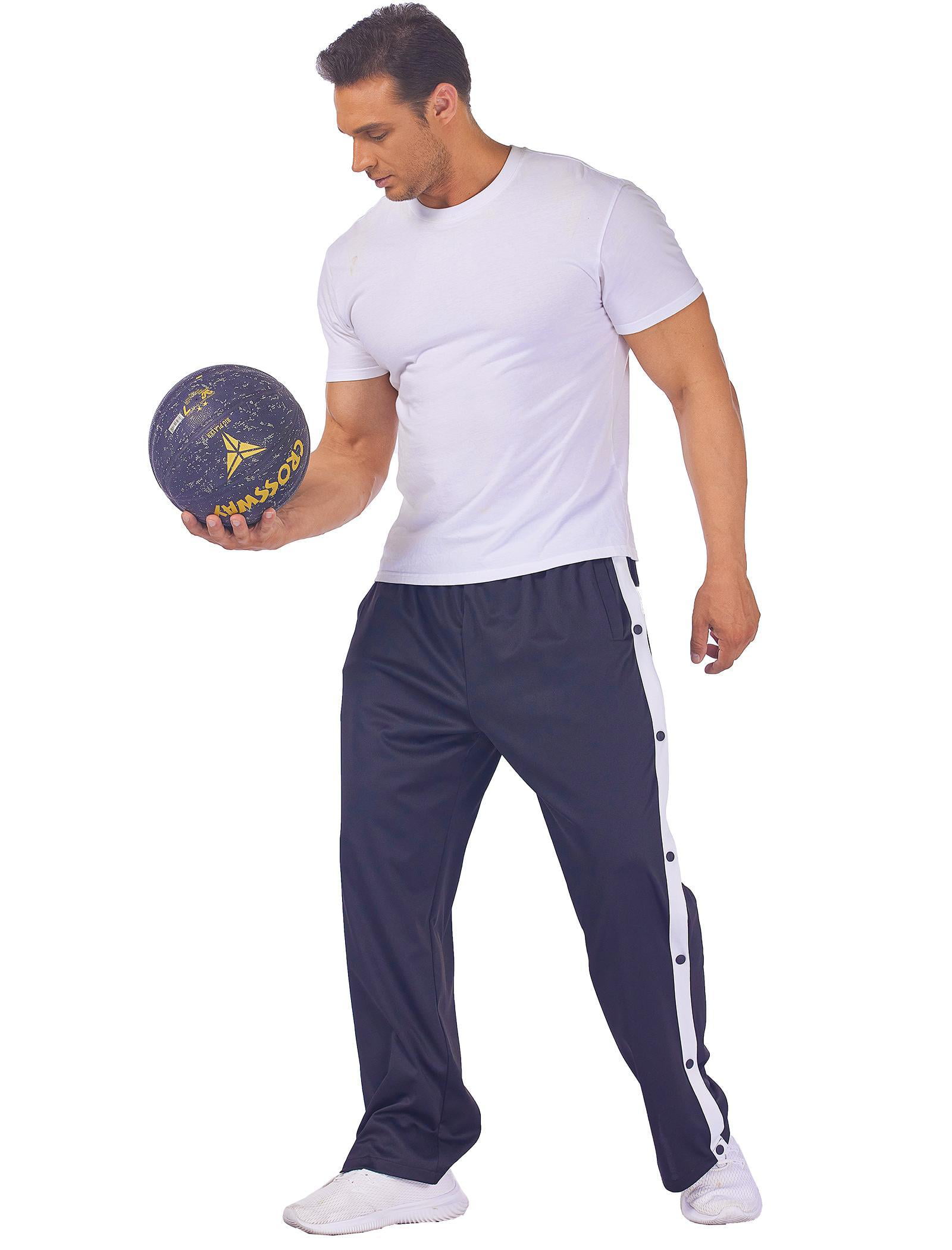 Deyeek Men's Tear Away Basketball Sweatpants High Split Snap Button Casual  Post-Surgery Pants with Pockets : : Clothing, Shoes & Accessories