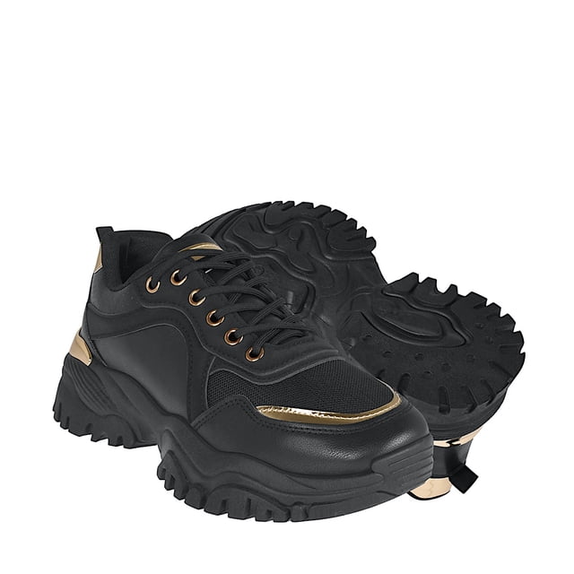 TENIS CASUALES DAMA TORRENTE TURCO61 SIMIPIEL NEGRO