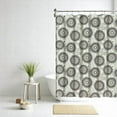 thumbnail image 6 of Serafina Home Boho Fabric Shower Curtain, Navy Blue and Mustard Yellow Ornate Medallion Circle, 70" x 72", 6 of 6