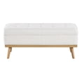 thumbnail image 4 of Katheryn Storage Bench in Ivory Sherpa Fabric with National Wood Legs, 4 of 10