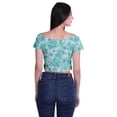 thumbnail image 4 of Moomaya Boat Neck Zipper Top Short Sleeve Viscose Jersey Crop Tops For Women, 4 of 5