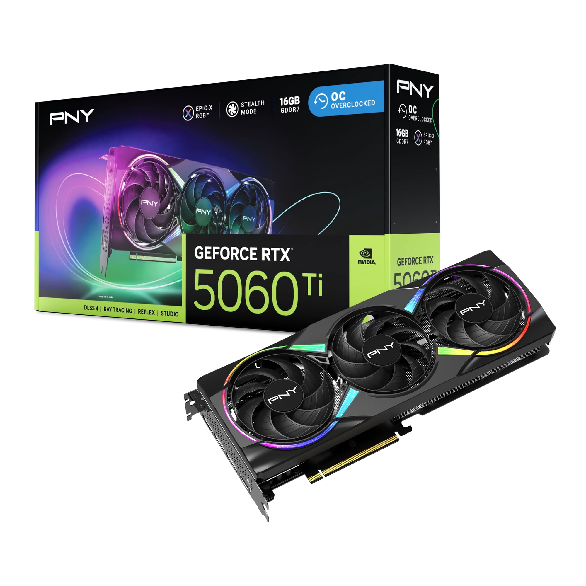 PNY GeForce RTX™ 5060 Ti 8GB EPIC-X RGB™ Overclocked Triple Fan GPU DLSS 4