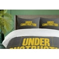 thumbnail image 4 of Ambesonne Architecture Duvet Cover Sets, Under Construction, 2-King, Dark Grey and Yellow, 4 of 7