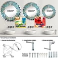 thumbnail image 4 of Designart "Tropical Teal Euphonic Guitar Melodies I" Music Polka Dot Round Wall Mirror - Music Oval Printed Decorative Mirror - Multiple Color Options, 4 of 5