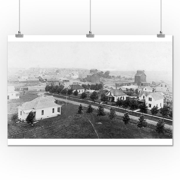 Ellendale, Minnesota Aerial View of City (24x36 Giclee Gallery Print