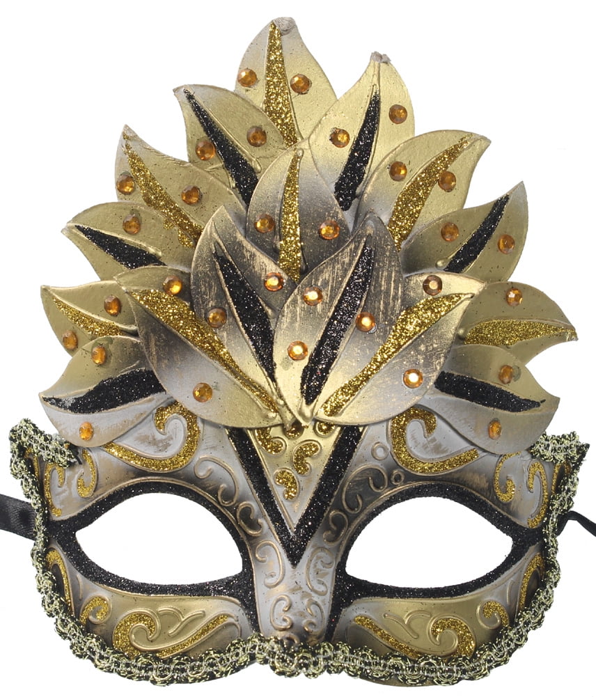 GLITTER CROWN MASK Costume MASQUERADE BALL