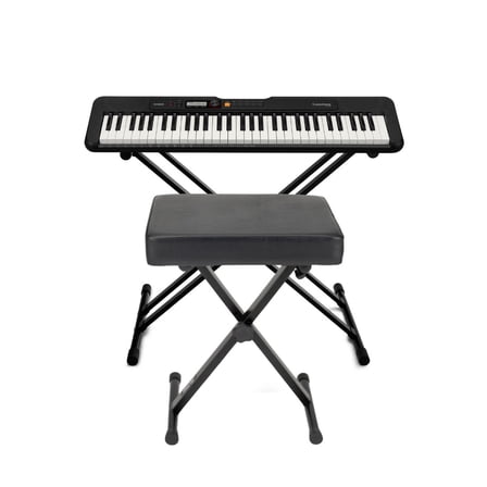 Casio Casiotone CT-S200 61-Key Portable Keyboard (Black) Bundle with Stand and Bench (3 Items)