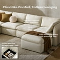 thumbnail image 4 of Mopio Convertible Sleeper Sofa Bed with Fully Removable Covers and Storage, Oversized Modular Sleeper Sectional Couch, Modern Cloud Couch for Living Room with Ottoman, 6 Seats, Off White Fabric, 4 of 11