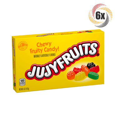 6x Packs Jujyfruits Chewy Fruity Assorted Natural Flavors Theater Box Candy 5oz