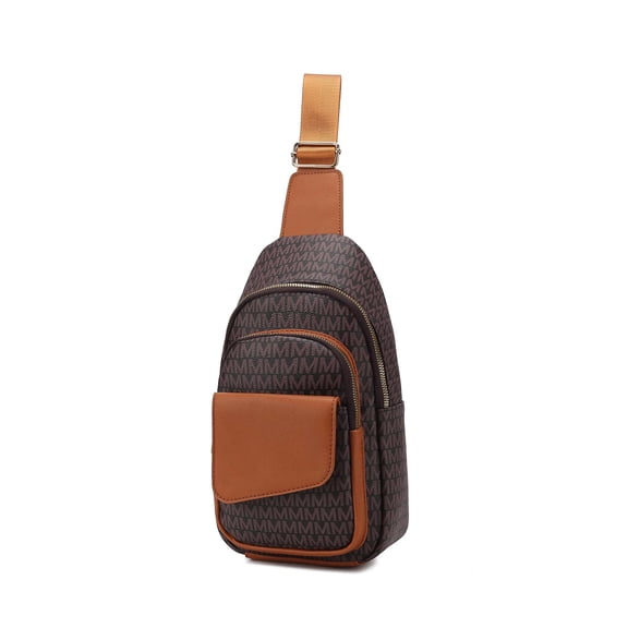 MKF Collection Kace Vegan Leather Women's Sling Bag, Stylish Fanny Purse Handbag by Mia K - Brown