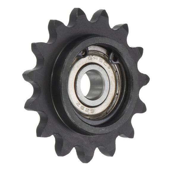 Uxcell Idler Sprocket, 9mm Bore 3/8" Pitch 15 Tooth, Carbon Steel with Bearing