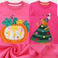 thumbnail image 4 of DOZINSIX 2 Pack Toddler Girls Crewneck Sweatshirts Kids Cotton Cute Embroidered Long Sleeve Fall Winter Pullover Tops, 4 of 9
