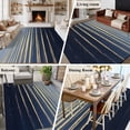 thumbnail image 6 of Area Rug 72×108in, Sea Sunrise Golden Water Ripples Floor Carpet Living Room Rug, Navy Blue Gradient Non-Slip Welcome Mat Indoor Rugs for Bedroom Dining Room, 6 of 9