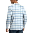 thumbnail image 6 of OIOLOYJM Sun Shirts for Men Long Sleeve UPF Sun protection Plaid Rash Guard Lightweight Swim Fishing Shirt Uv Outdoor Classic Fit Gym T-Shirt Light Blue S, 6 of 6