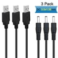 thumbnail image 5 of 3Pack 6FT 5V DC Power Cord USB to DC 3.5mm x 1.35mm Barrel Jack Adapter Connector Charging Cable Plug, 5 of 5