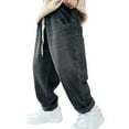 thumbnail image 3 of Aocisk Boys Jeans Loose Baggy Elastic Waist Denim Casual Trousers with Pockets for Daily Kids Trousers Boys Black 8-9 Years, 3 of 9