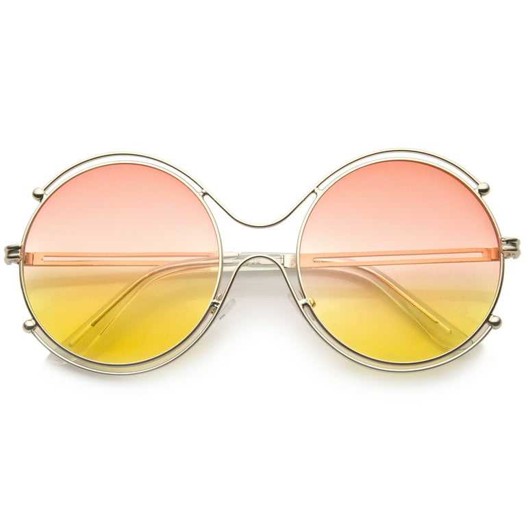 Gold Faded Lens Oversized Sunglasses