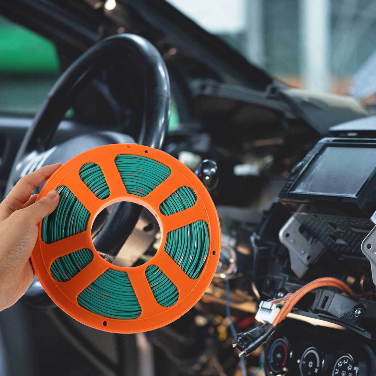 CATIEBYE Green Automotive Wire for Car Electrical Wiring with Insulated and Current Transmission