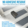 thumbnail image 4 of Non-Slip, Non-Adhesive, Heavy-Duty, Waterproof, Washable and Stain-Resistant 14-Pack Stair Treads with Non-Slip Backing and Dirt-Capturing Grooves for Commercial and Residential Use, 8"x30", Gray, 4 of 7